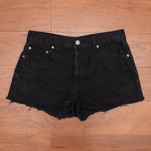Forever 21 Black Denim High Rise Shorts Size US 26